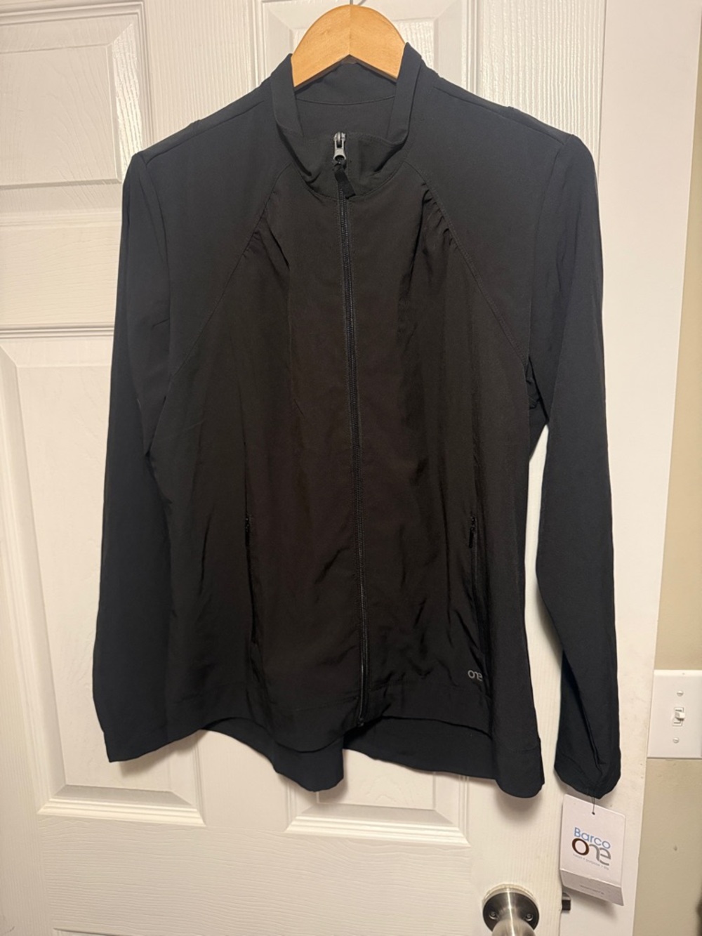 Barco Uniforms Black Women's Zip Jacket with Subtle Logo